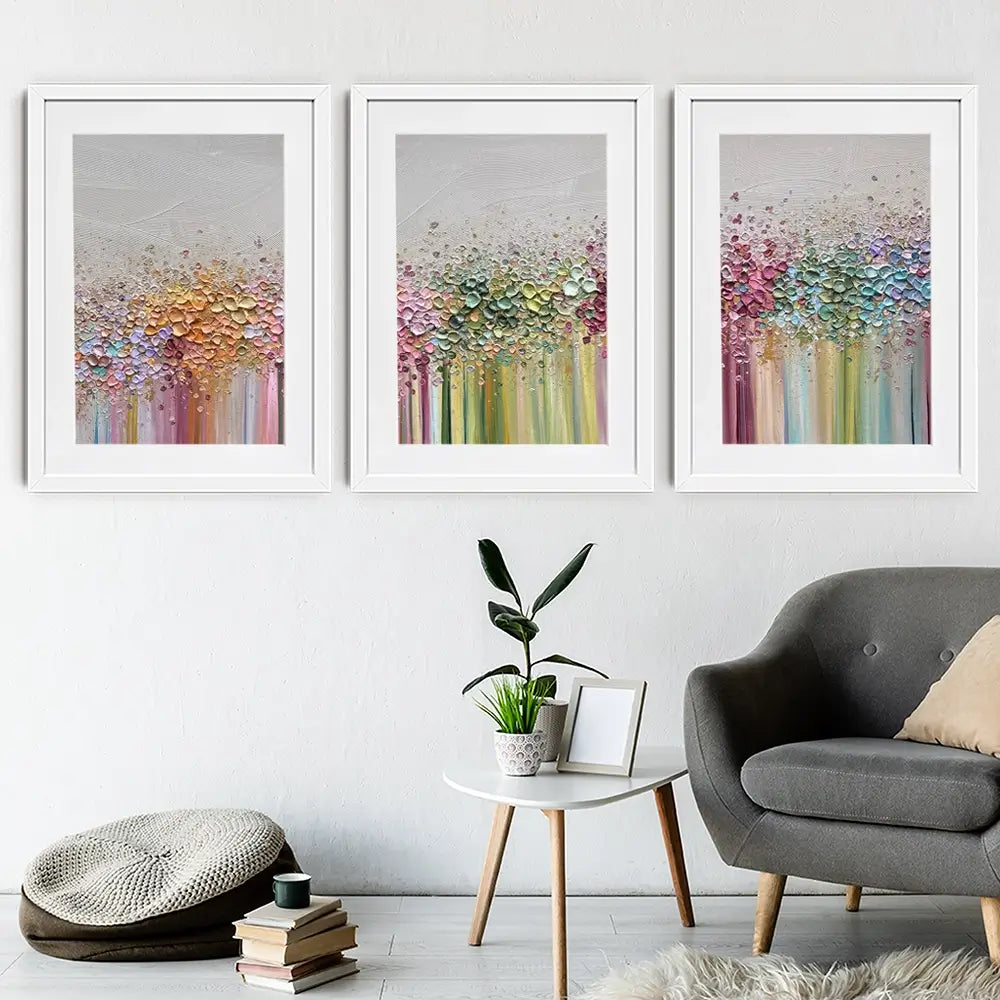 Journey Of Colour Framed Art Print Trio Journey Of Colour Framed Art Print Trio wall art product Nada Khatib