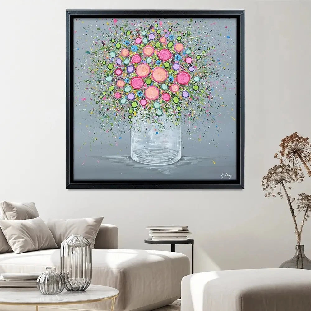 Joy In Every Bloom Square Canvas Print Joy In Every Bloom Square Canvas Print wall art product Jo Gough