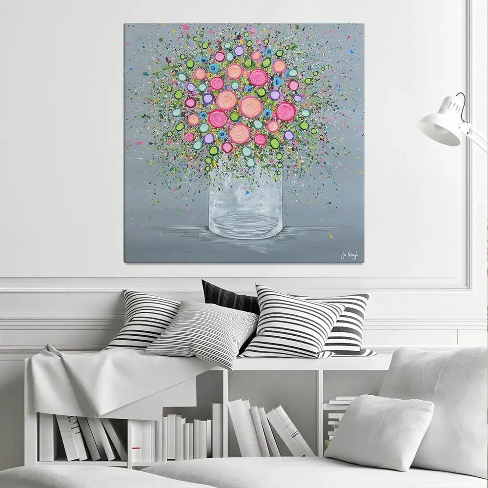 Joy In Every Bloom Square Canvas Print Joy In Every Bloom Square Canvas Print wall art product Jo Gough