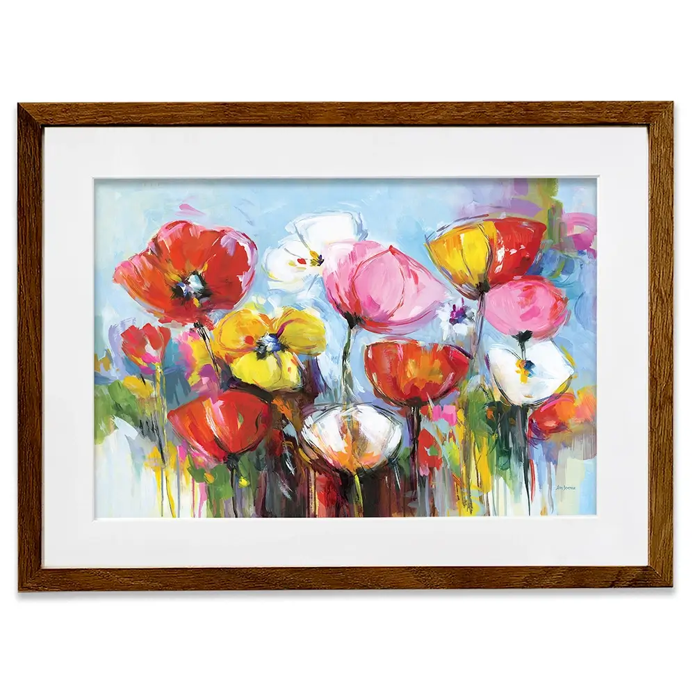 Joyful Flowers Framed Art Print Joyful Flowers Framed Art Print wall art product Leon Devenice