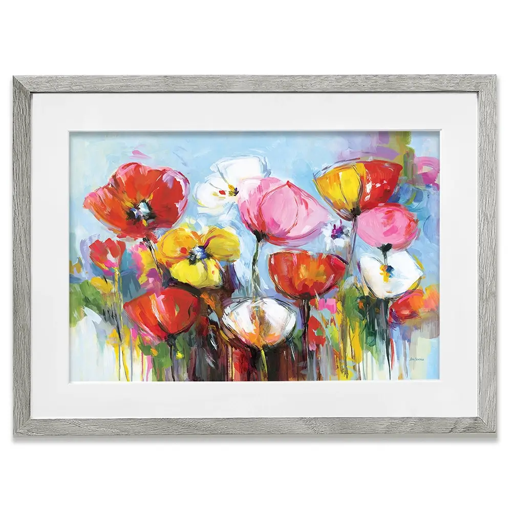 Joyful Flowers Framed Art Print Joyful Flowers Framed Art Print wall art product Leon Devenice