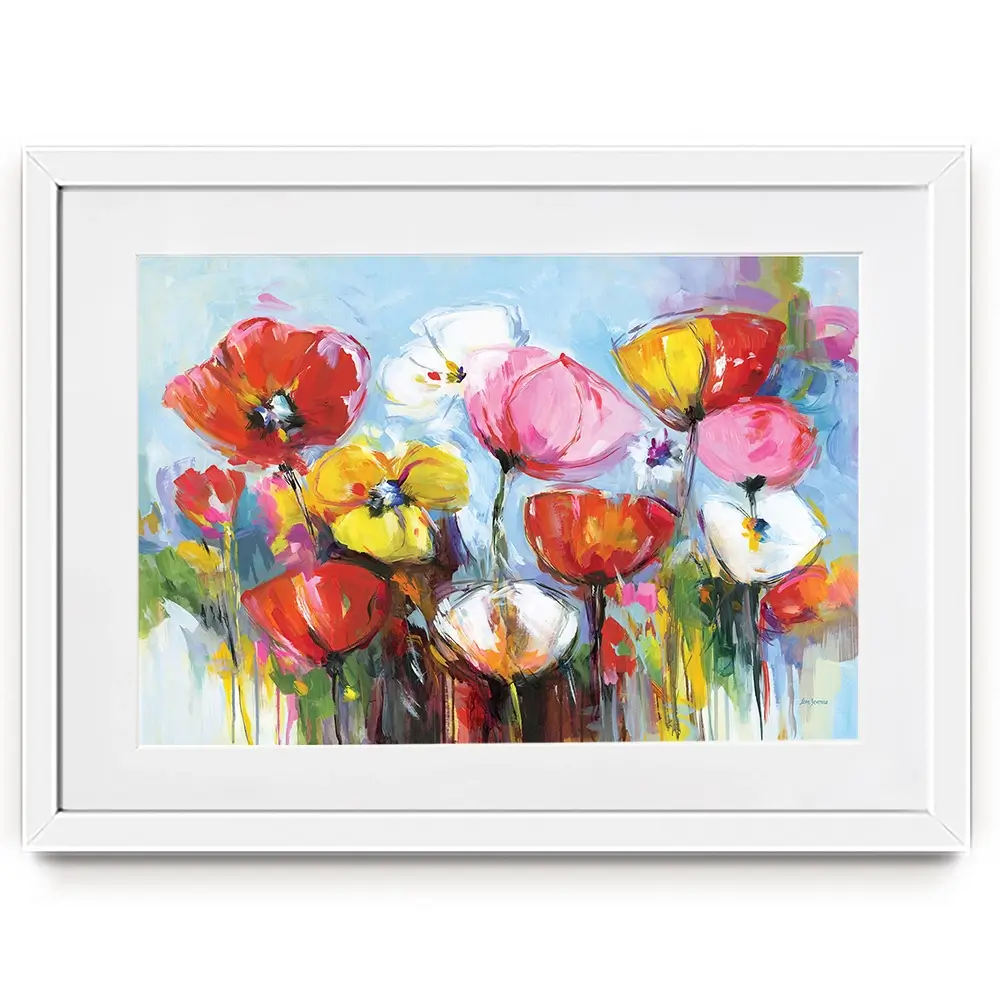 Joyful Flowers Framed Art Print Joyful Flowers Framed Art Print wall art product Leon Devenice