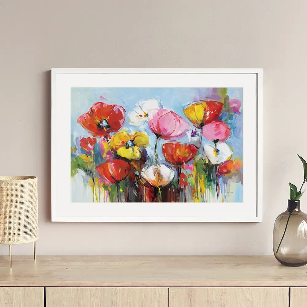 Joyful Flowers Framed Art Print Joyful Flowers Framed Art Print wall art product Leon Devenice
