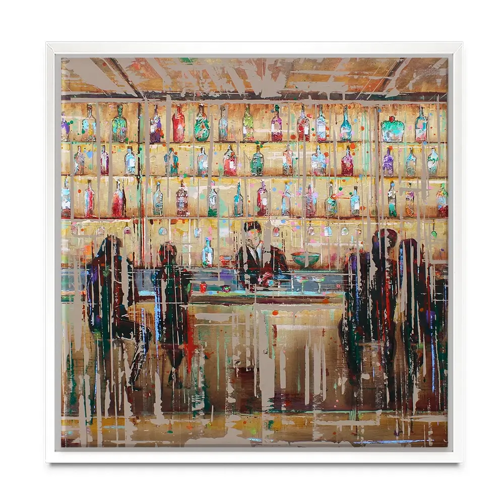 Just Another Cocktail Bar Square Canvas Print Just Another Cocktail Bar Square Canvas Print wall art product Studio Paint-Ing