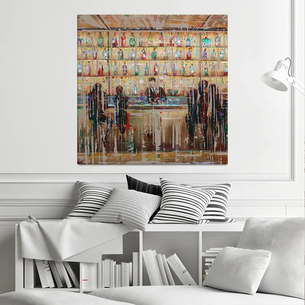 Just Another Cocktail Bar Square Canvas Print Just Another Cocktail Bar Square Canvas Print wall art product Studio Paint-Ing