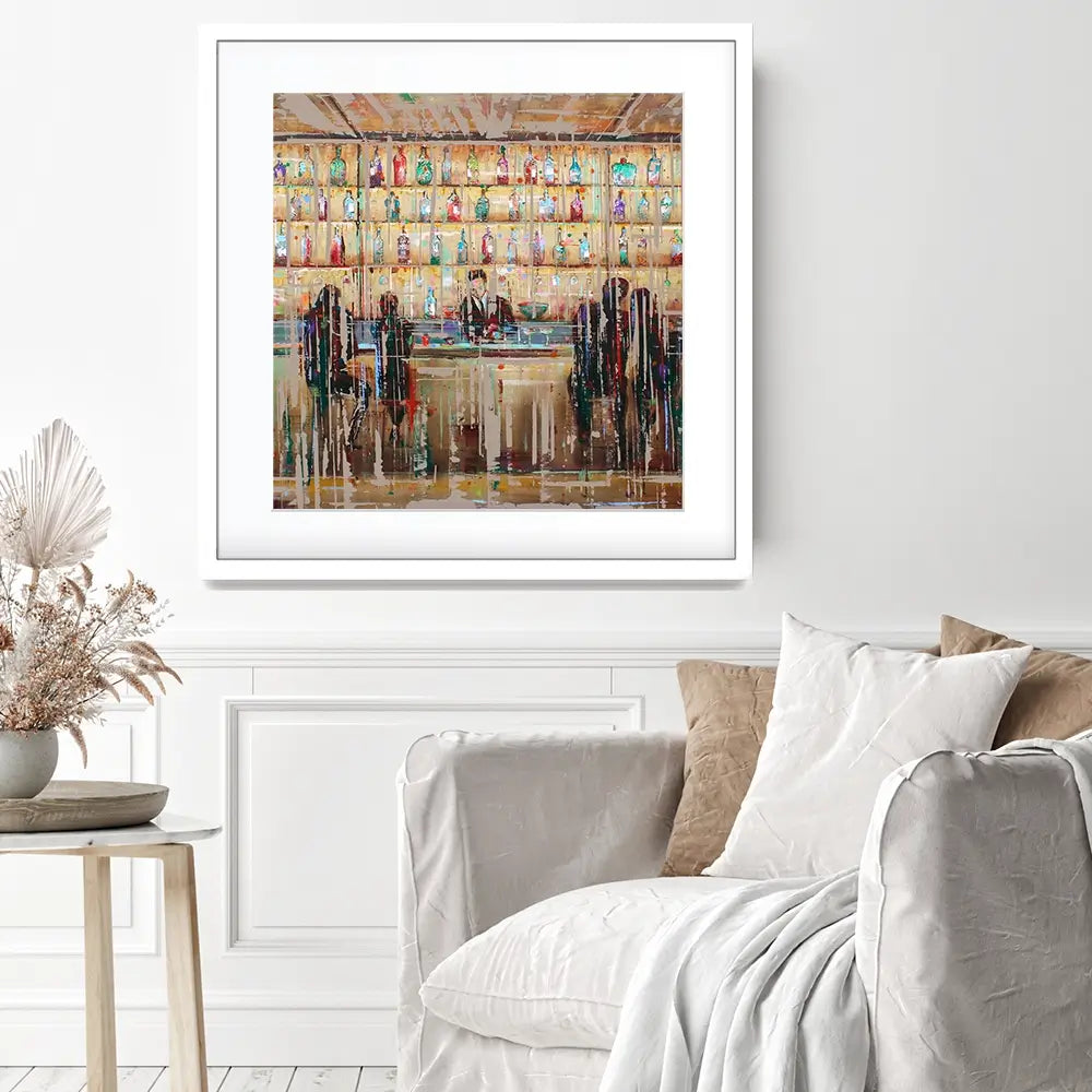 Just Another Cocktail Bar Square Framed Art Print Just Another Cocktail Bar Square Framed Art Print wall art product Studio Paint-Ing