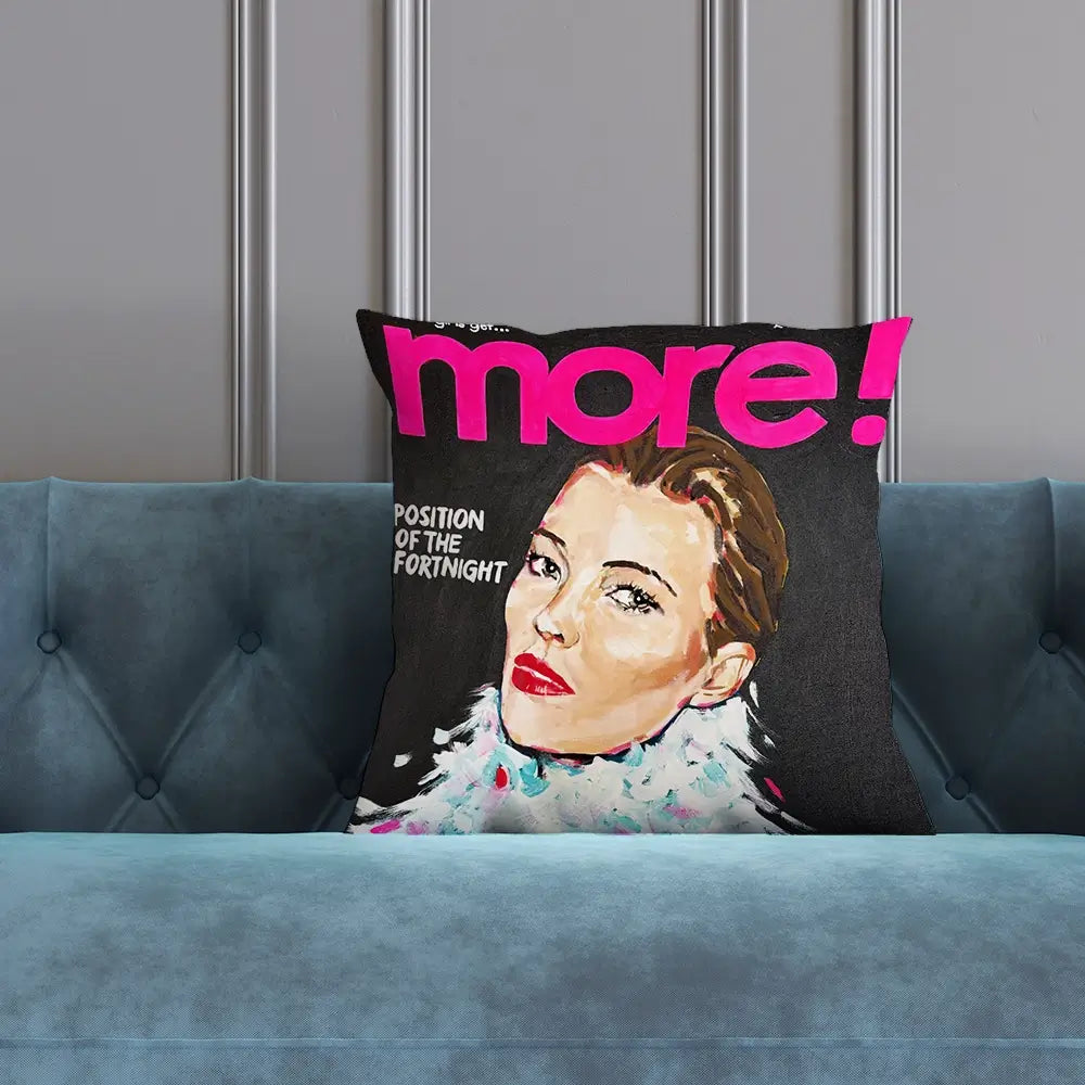 Kate Moss More Cushion Kate Moss More Cushion wall art product Juliet Stockton