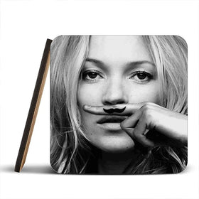 Kate Moss Moustache Coaster Set Rainbow Soul Tree Coaster Set | Rainbow Soul Tree Art Coasters wall art product Independent