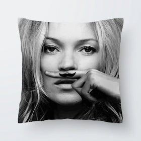 Kate Moss Moustache Cushion Kate Moss Moustache Cushion wall art product Independent