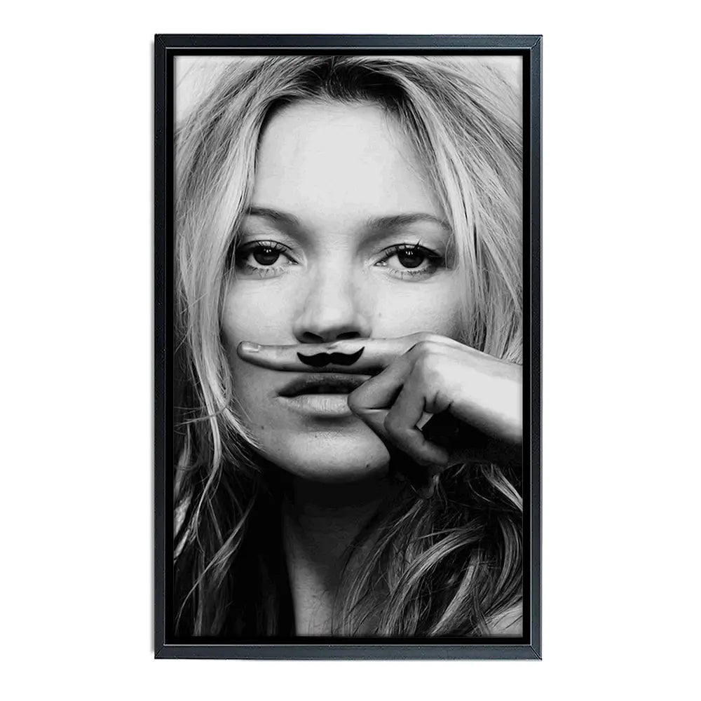 Kate Moss Moustache Oversized Canvas Print Kate Moss Moustache Oversized Canvas Print wall art product Independent
