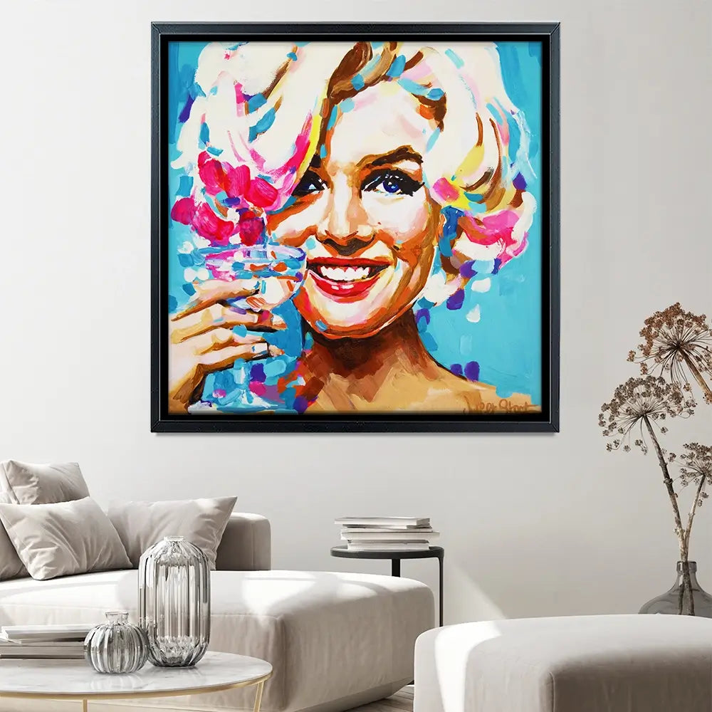 Keep Smiling Square Canvas Print Keep Smiling Square Canvas Print wall art product Juliet Stockton