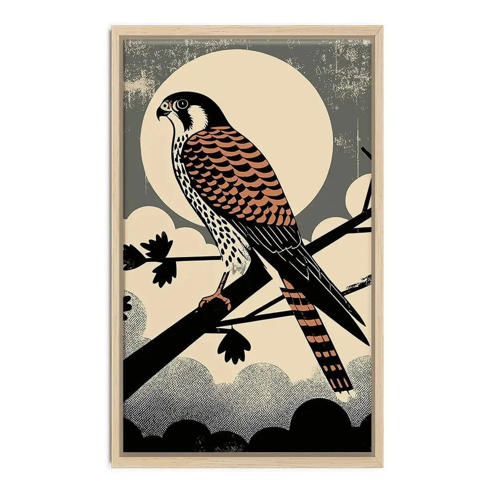 Kestrel Against The Moon Canvas Print Kestrel Against The Moon Canvas Print wall art product P & M Print Gallery