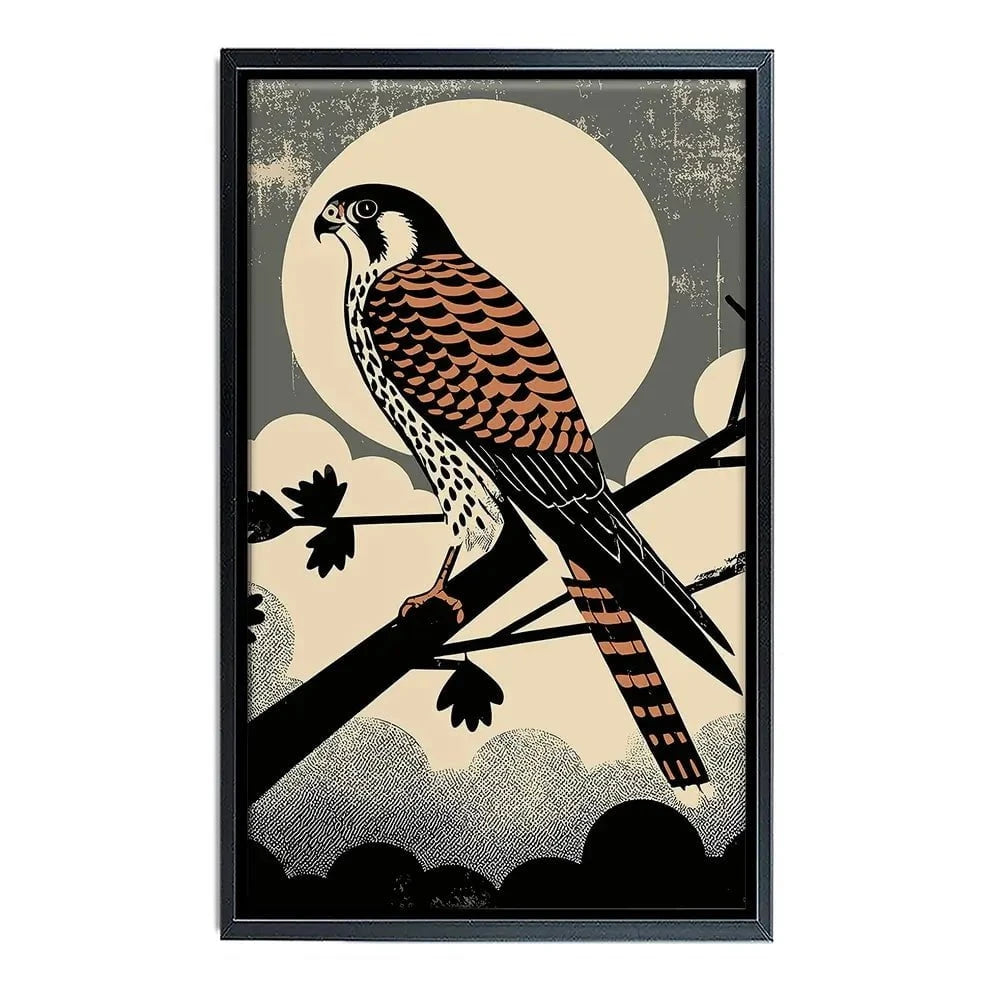 Kestrel Against The Moon Canvas Print Kestrel Against The Moon Canvas Print wall art product P & M Print Gallery