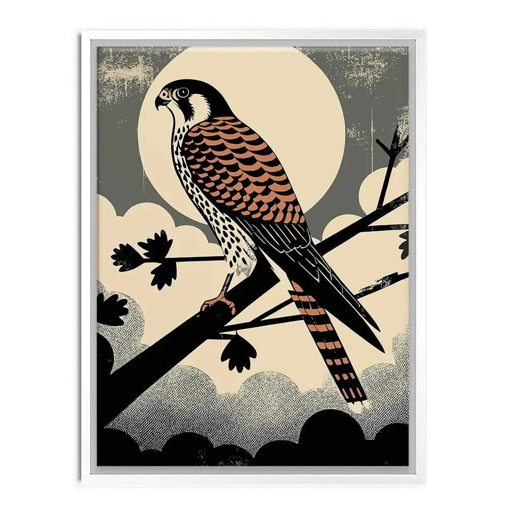 Kestrel Against The Moon Canvas Print Kestrel Against The Moon Canvas Print wall art product P & M Print Gallery