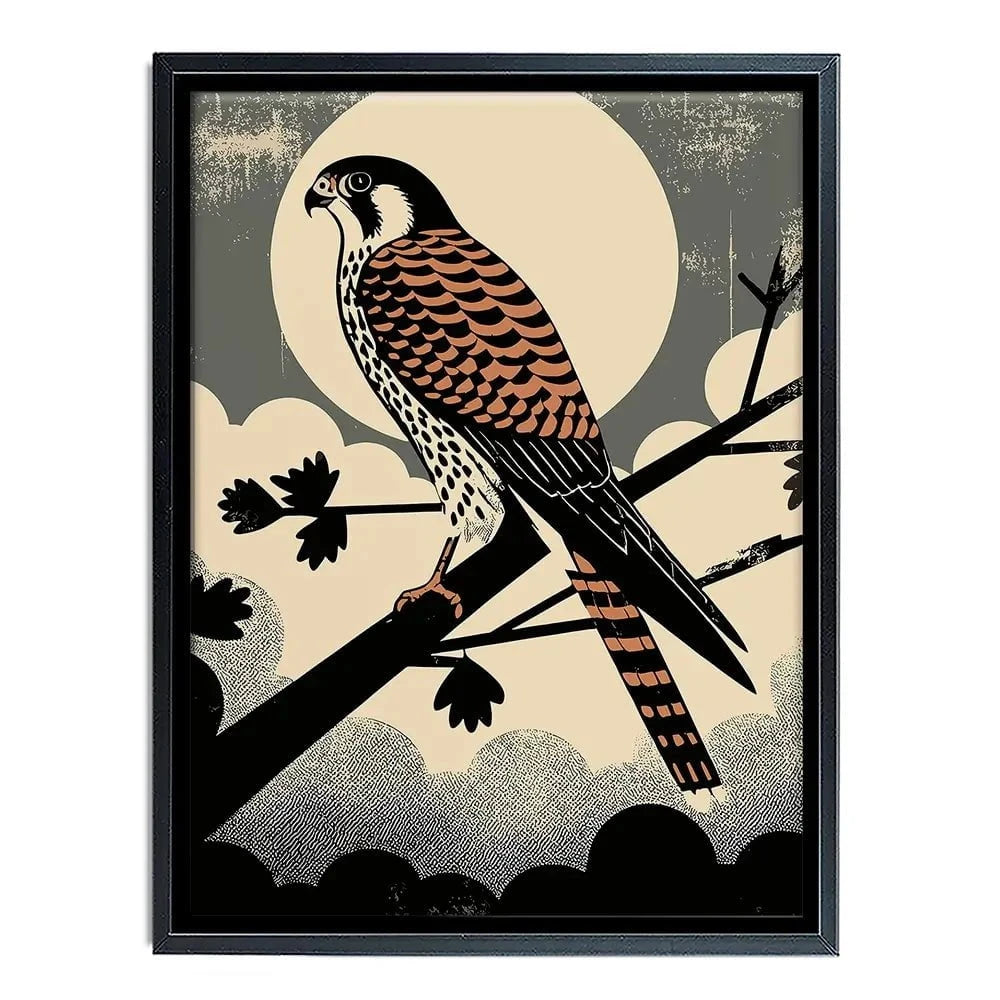 Kestrel Against The Moon Canvas Print Kestrel Against The Moon Canvas Print wall art product P & M Print Gallery