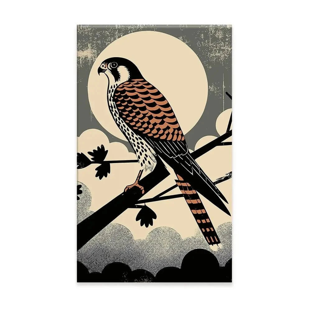 Kestrel Against The Moon Canvas Print Kestrel Against The Moon Canvas Print wall art product P & M Print Gallery