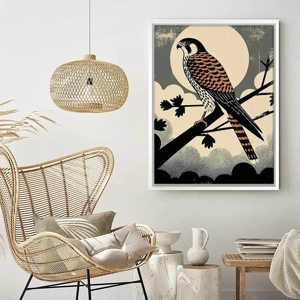 Kestrel Against The Moon Canvas Print Kestrel Against The Moon Canvas Print wall art product P & M Print Gallery