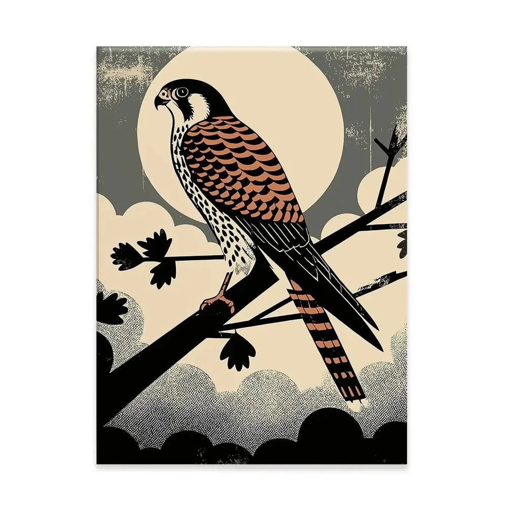 Kestrel Against The Moon Canvas Print Kestrel Against The Moon Canvas Print wall art product P & M Print Gallery