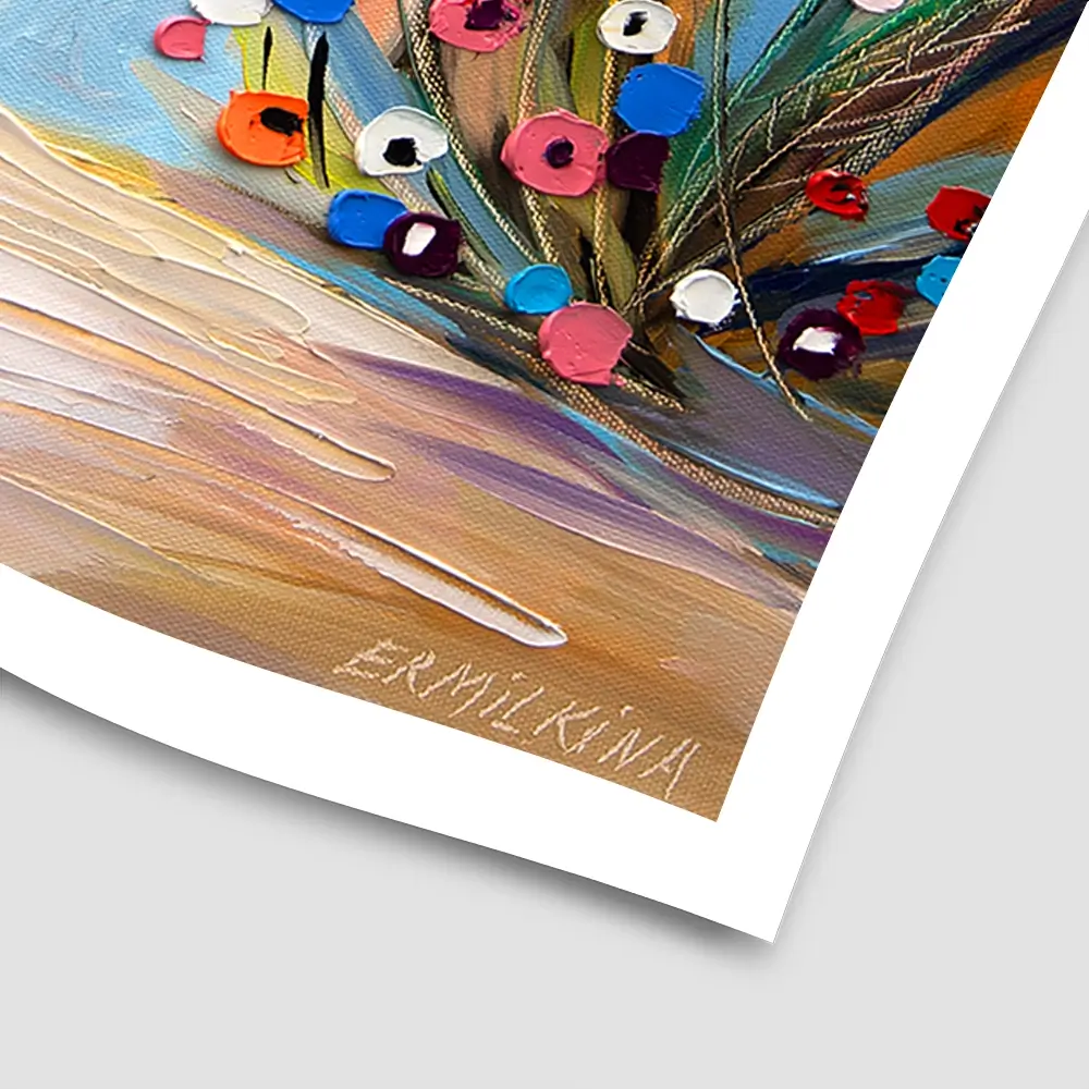 Kiss In The Blooming Garden Square Art Print Kiss In The Blooming Garden Square Art Print wall art product Ekaterina Ermilkina