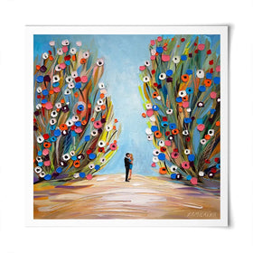 Kiss In The Blooming Garden Square Art Print Kiss In The Blooming Garden Square Art Print wall art product Ekaterina Ermilkina