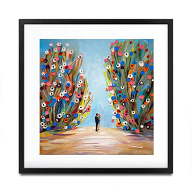 Kiss In The Blooming Garden Square Framed Art Print Kiss In The Blooming Garden Square Framed Art Print wall art product Ekaterina Ermilkina