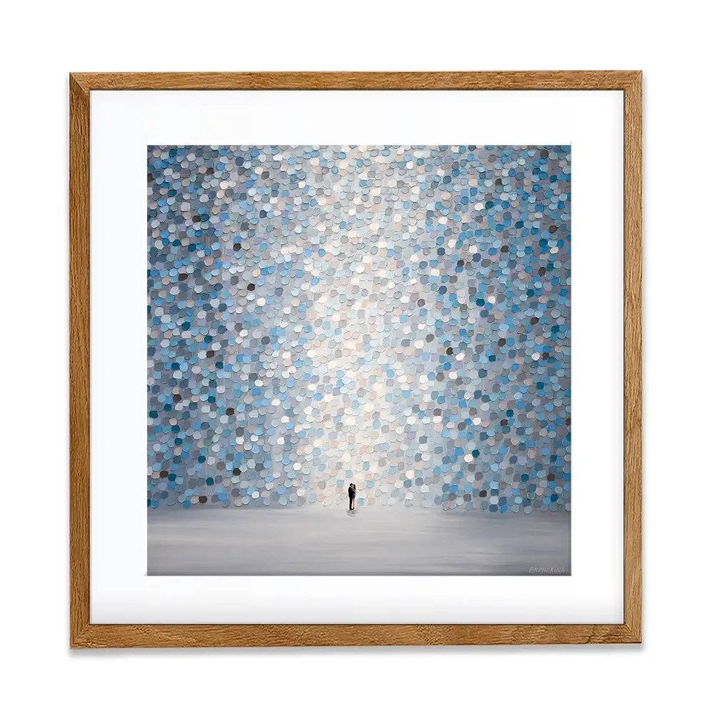 Kiss In The Moonlight Square Framed Art Print Kiss In The Moonlight Square Framed Art Print wall art product Ekaterina Ermilkina