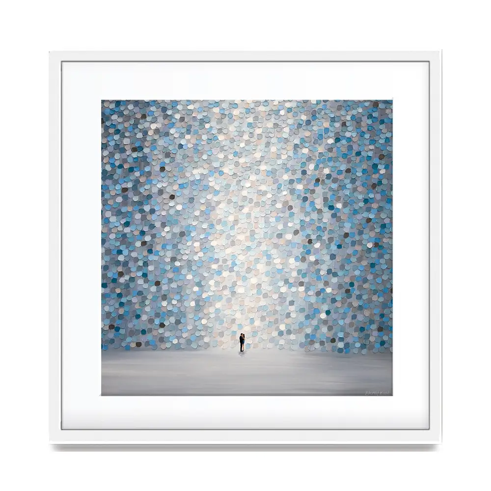 Kiss In The Moonlight Square Framed Art Print Kiss In The Moonlight Square Framed Art Print wall art product Ekaterina Ermilkina