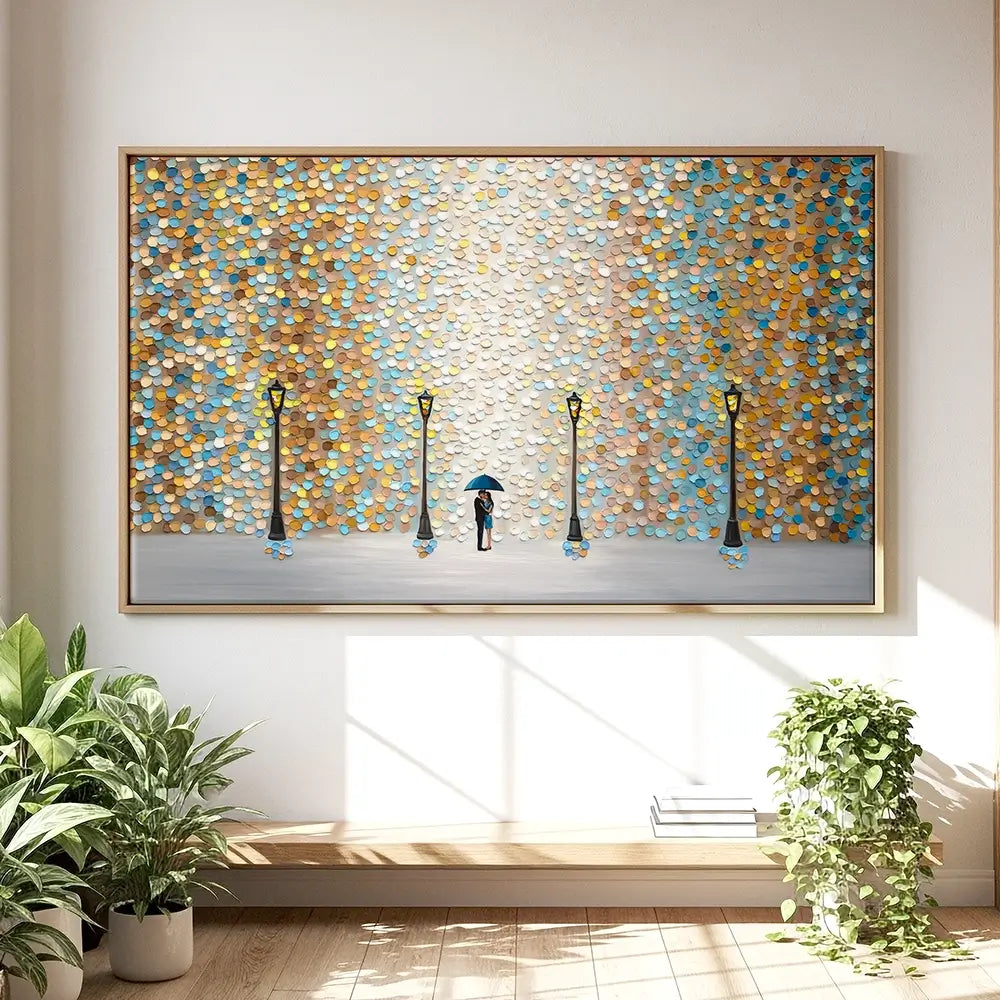 Kiss Under The Golden Rain Oversized Canvas Print Kiss Under The Golden Rain Oversized Canvas Print wall art product Art Print Shop