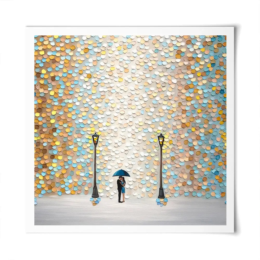 Kiss Under The Golden Rain Square Art Print Kiss Under The Golden Rain Square Art Print wall art product Ekaterina Ermilkina