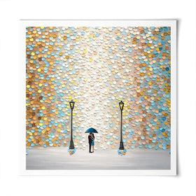 Kiss Under The Golden Rain Square Art Print Kiss Under The Golden Rain Square Art Print wall art product Ekaterina Ermilkina
