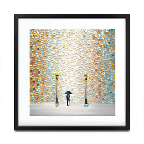 Kiss Under The Golden Rain Square Framed Art Print Kiss Under The Golden Rain Square Framed Art Print wall art product Ekaterina Ermilkina