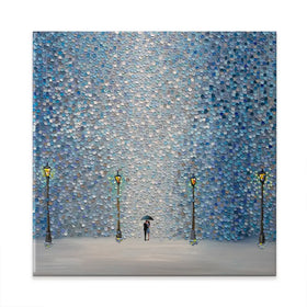 Kiss Under The Rain Square Canvas Print Kiss Under The Rain Square Canvas Print wall art product Ekaterina Ermilkina