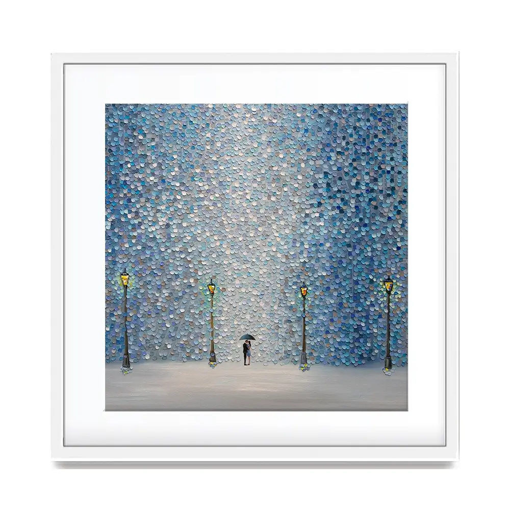 Kiss Under The Rain Square Framed Art Print Kiss Under The Rain Square Framed Art Print wall art product Ekaterina Ermilkina
