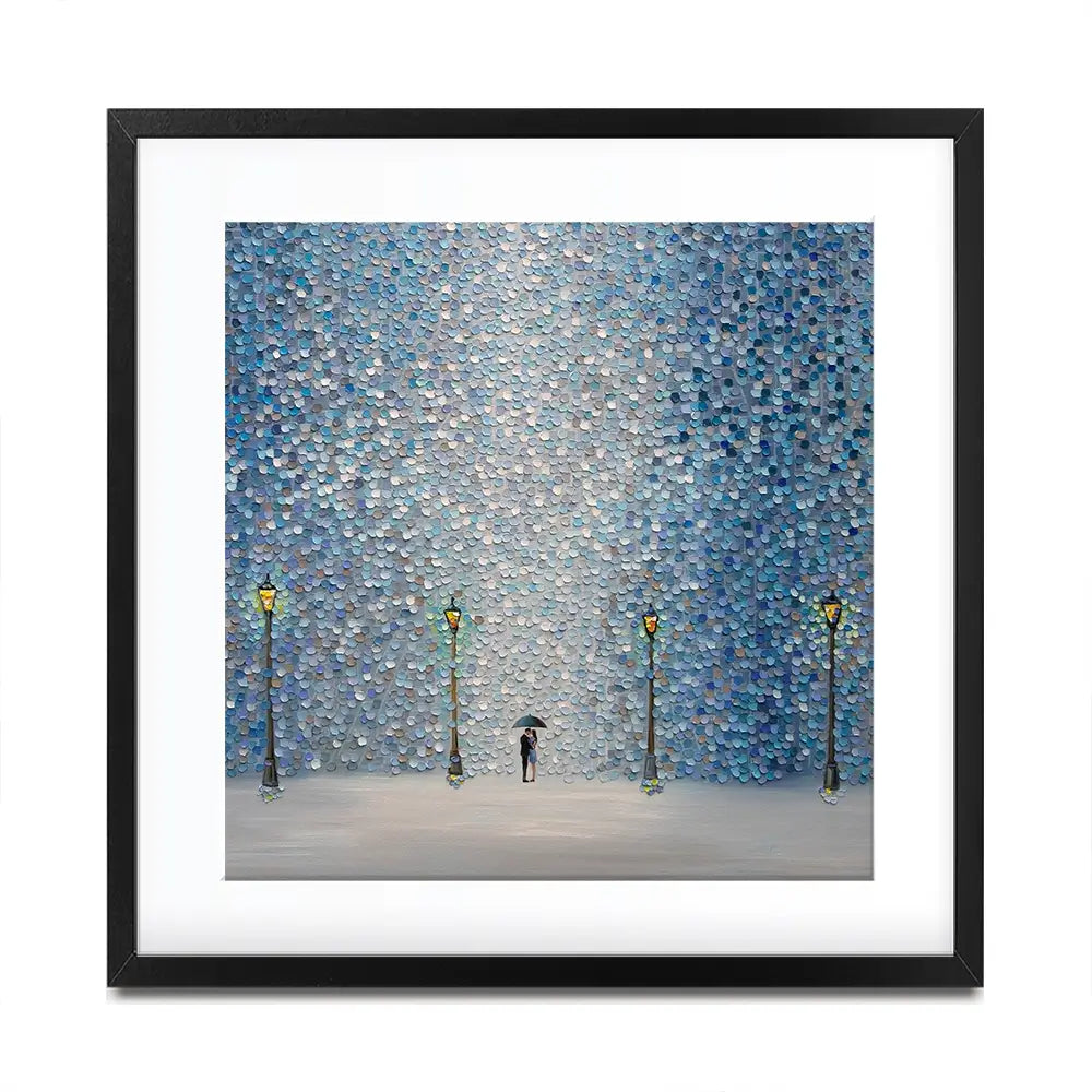 Kiss Under The Rain Square Framed Art Print Kiss Under The Rain Square Framed Art Print wall art product Ekaterina Ermilkina