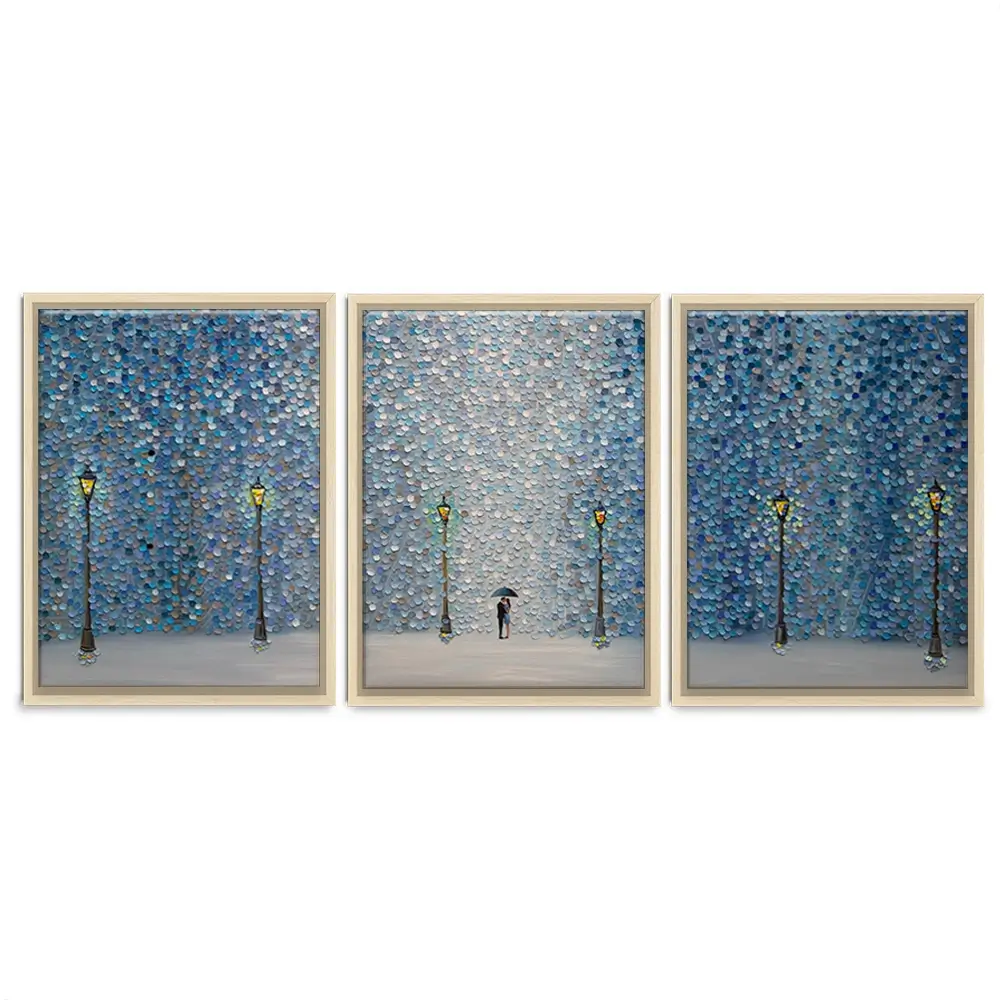 Kiss Under The Rain Trio Canvas Print Kiss Under The Rain Trio Canvas Print wall art product Ekaterina Ermilkina
