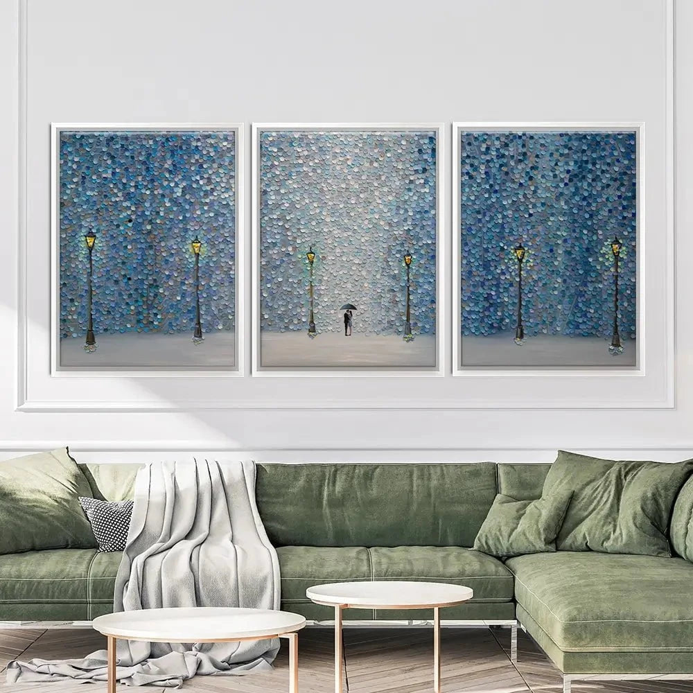 Kiss Under The Rain Trio Canvas Print Kiss Under The Rain Trio Canvas Print wall art product Ekaterina Ermilkina