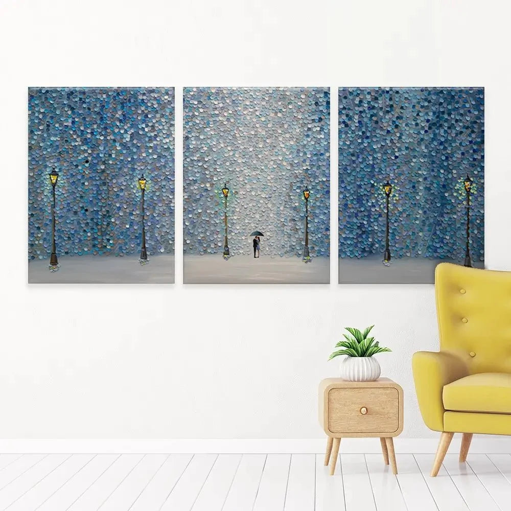 Kiss Under The Rain Trio Canvas Print Kiss Under The Rain Trio Canvas Print wall art product Ekaterina Ermilkina