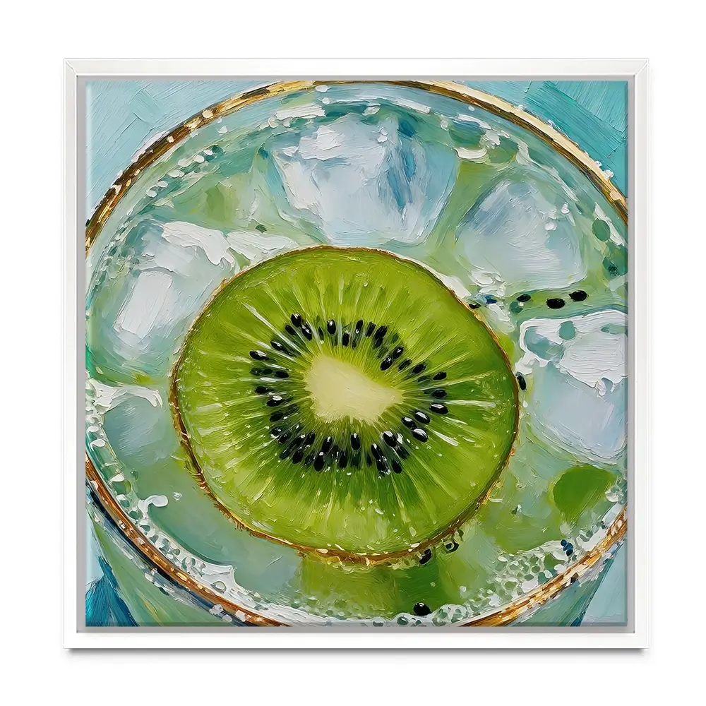 Kiwi Gin And Tonic Cocktail Square Canvas Print Kiwi Gin And Tonic Cocktail Square Canvas Print wall art product David Alexander Elder