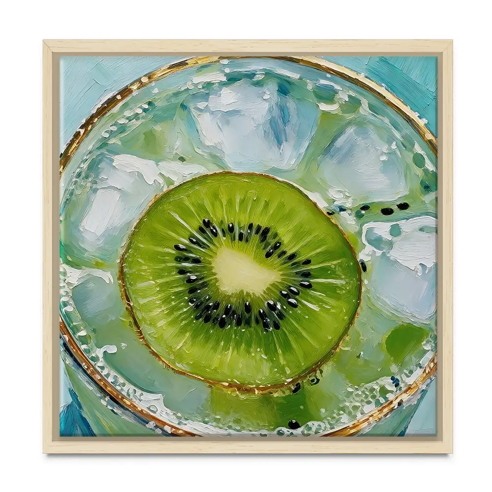 Kiwi Gin And Tonic Cocktail Square Canvas Print Kiwi Gin And Tonic Cocktail Square Canvas Print wall art product David Alexander Elder