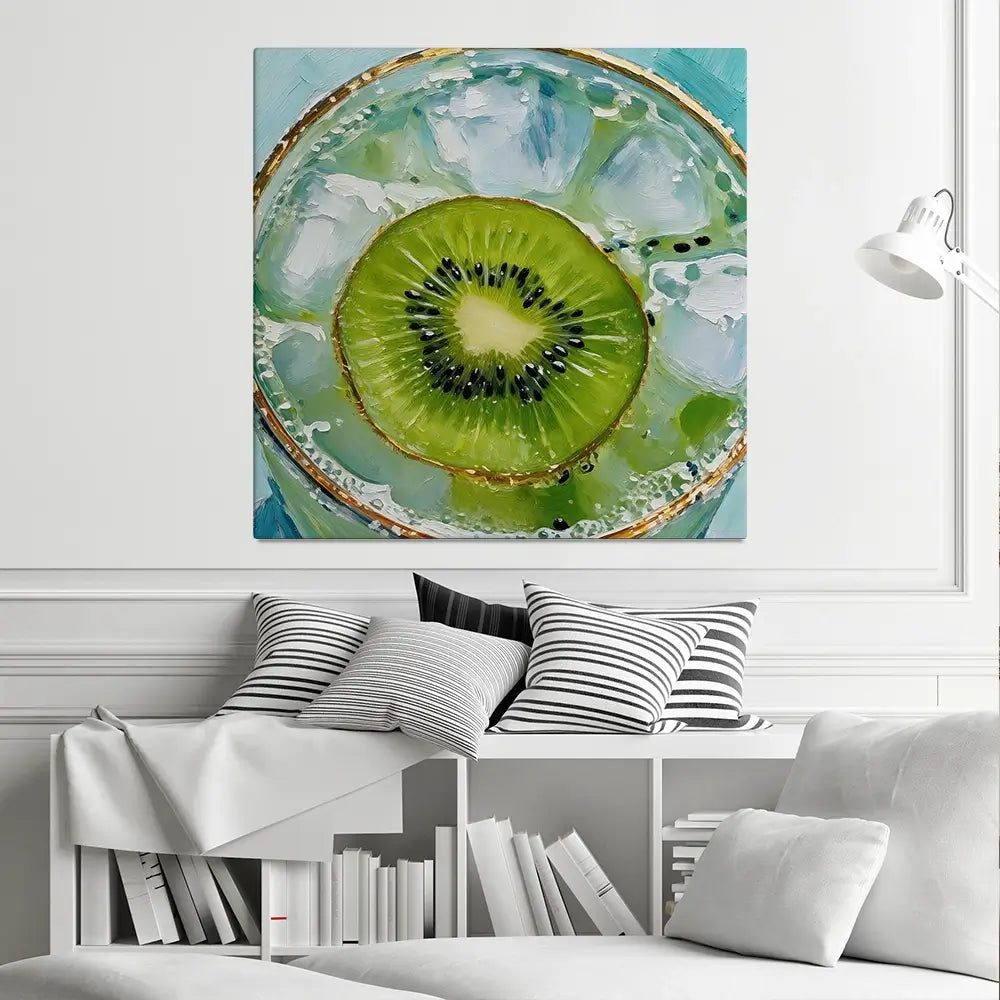 Kiwi Gin And Tonic Cocktail Square Canvas Print Kiwi Gin And Tonic Cocktail Square Canvas Print wall art product David Alexander Elder