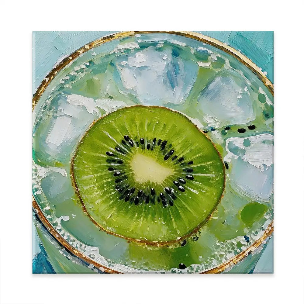 Kiwi Gin And Tonic Cocktail Square Canvas Print Kiwi Gin And Tonic Cocktail Square Canvas Print wall art product David Alexander Elder