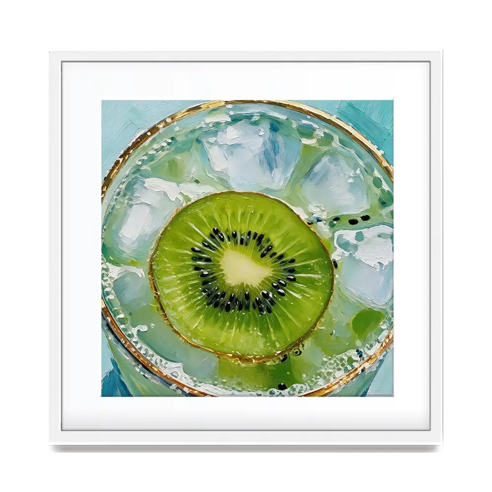 Kiwi Gin And Tonic Cocktail Square Framed Art Print Kiwi Gin And Tonic Cocktail Square Framed Art Print wall art product David Alexander Elder