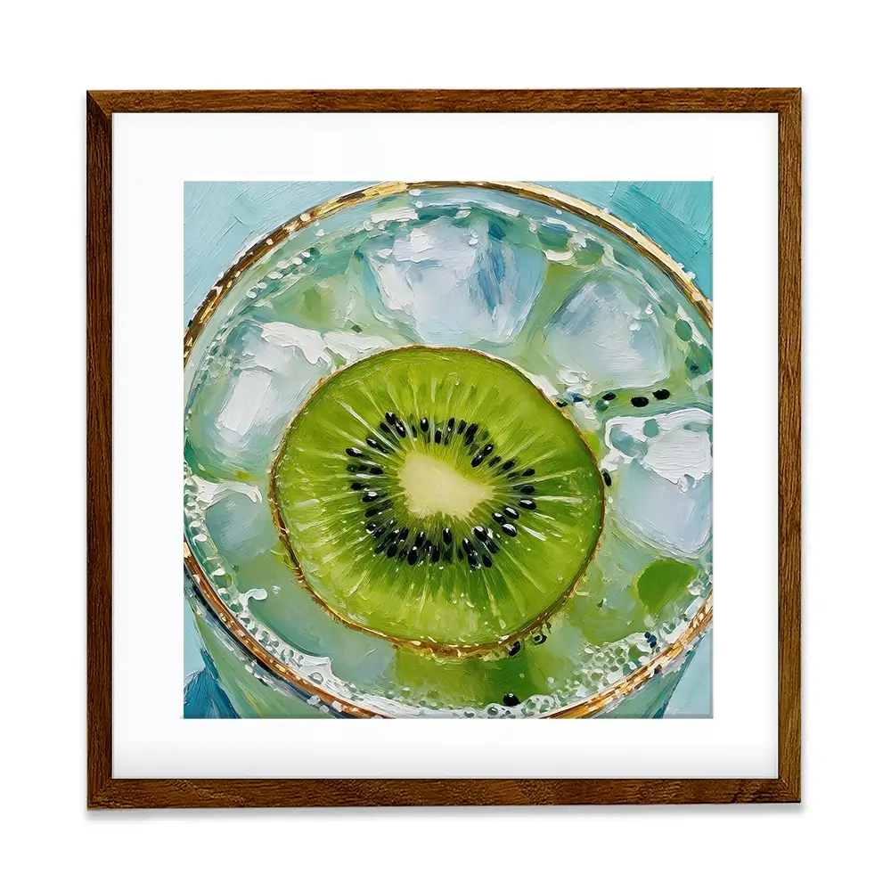 Kiwi Gin And Tonic Cocktail Square Framed Art Print Kiwi Gin And Tonic Cocktail Square Framed Art Print wall art product David Alexander Elder
