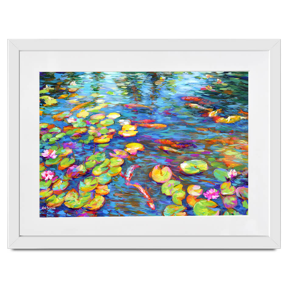 Koi Fish And Water Lillies Framed Art Print Koi Fish And Water Lillies Framed Art Print wall art product Leon Devenice