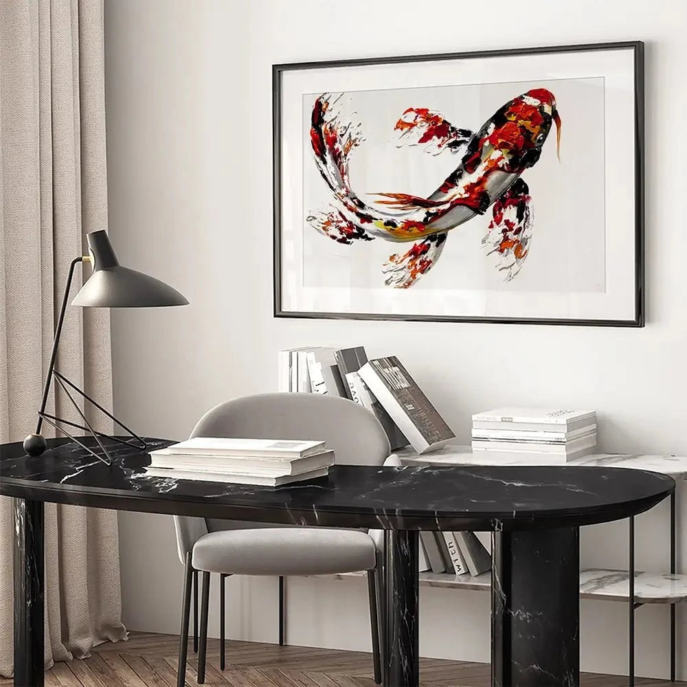 Koi Fish Framed Art Print Koi Fish Framed Art Print wall art product Osnat Tzadok