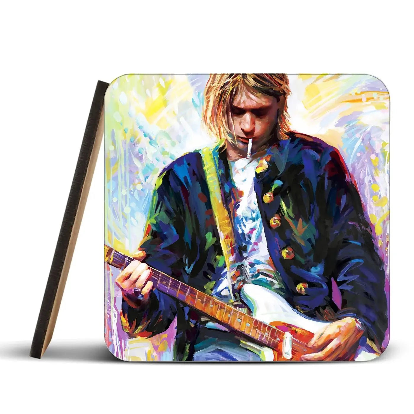 Kurt Cobain Coaster Set Rainbow Soul Tree Coaster Set | Rainbow Soul Tree Art Coasters wall art product Leon Devenice