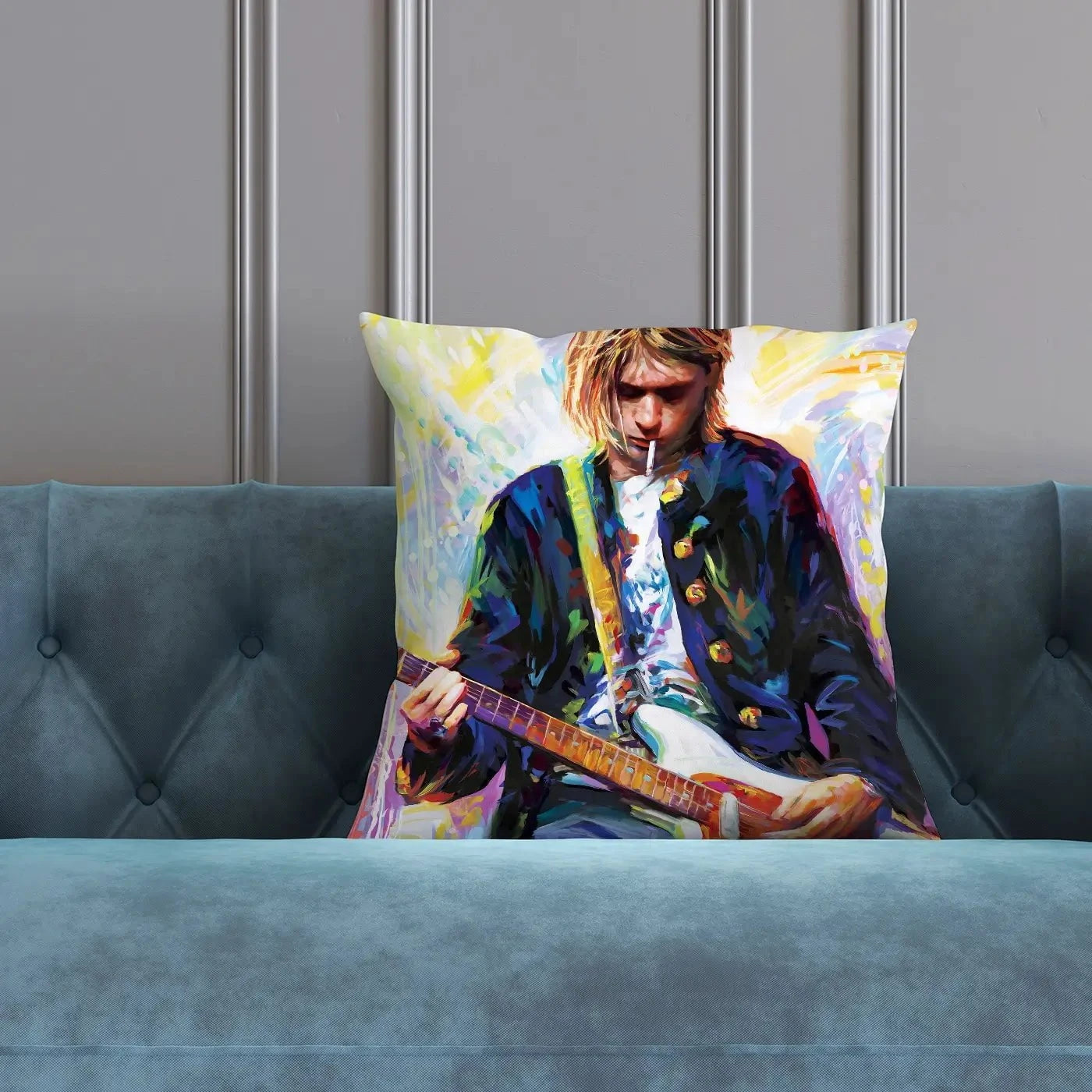 Kurt Cobain Cushion Kurt Cobain Cushion wall art product Leon Devenice