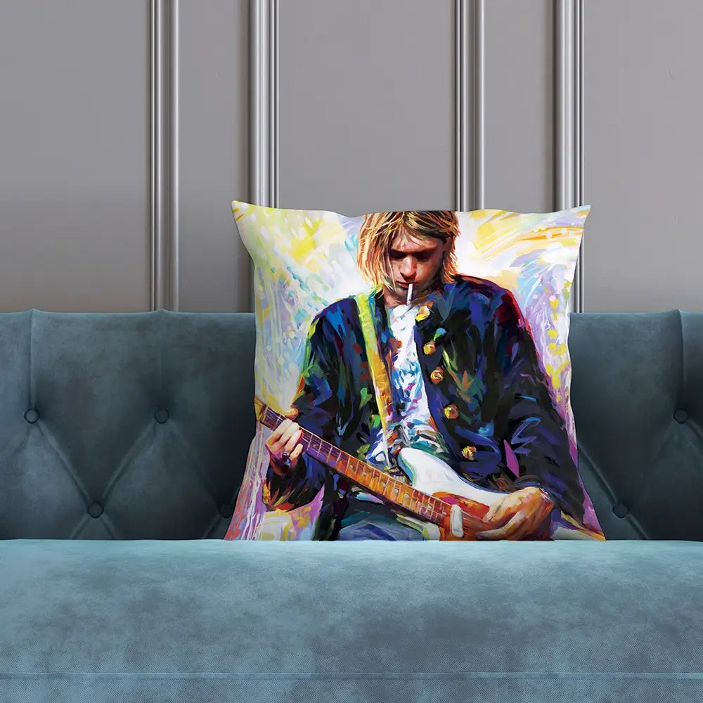Kurt Cobain Cushion Kurt Cobain Cushion wall art product Leon Devenice