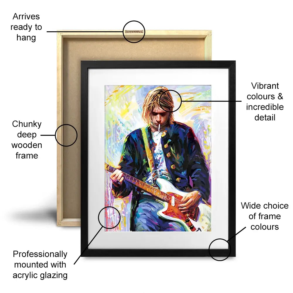 Kurt Cobain Framed Art Print Kurt Cobain Framed Art Print wall art product Leon Devenice