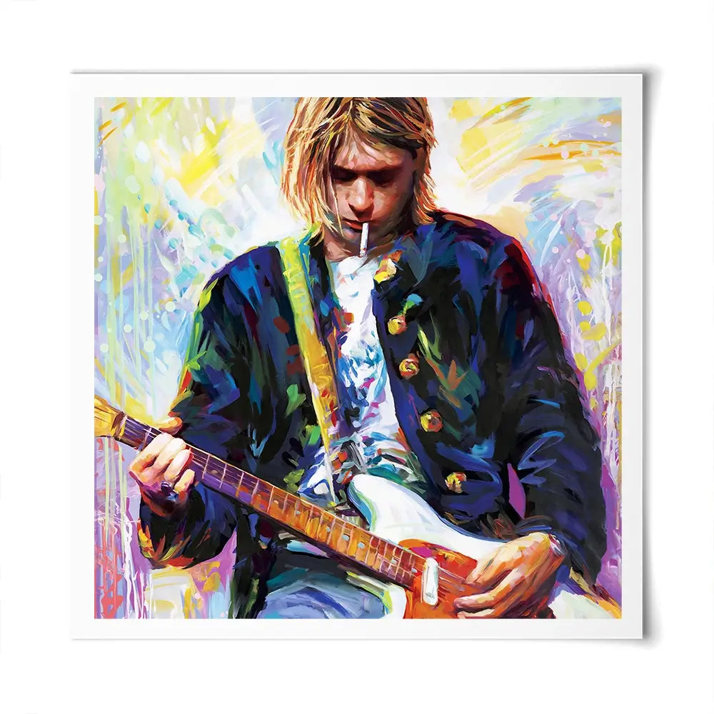 Kurt Cobain Square Art Print Kurt Cobain Square Art Print wall art product Leon Devenice